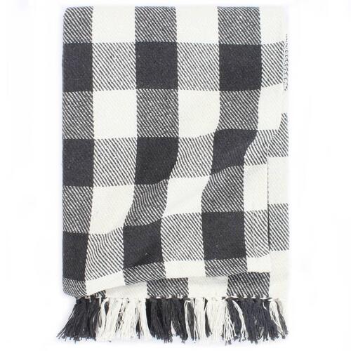 Plaid 125x150 cm bomuld ternet antracitgrå