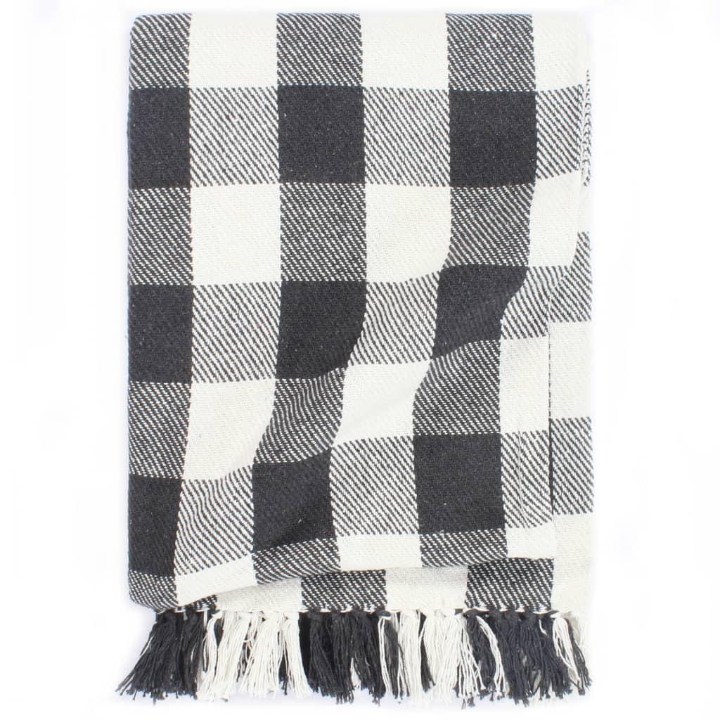 Plaid 125x150 cm bomuld ternet antracitgrå