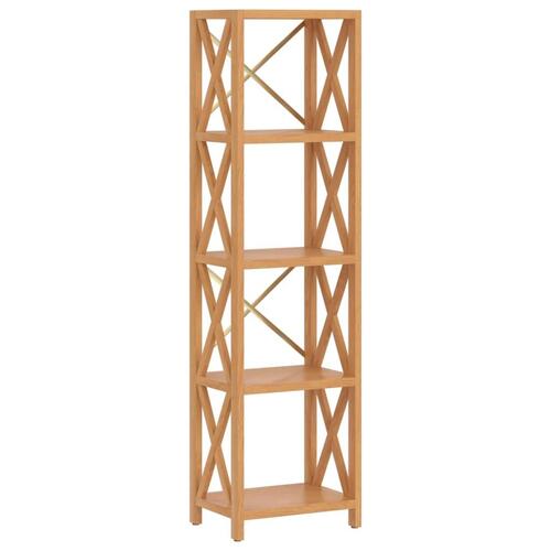 Reol med 5 hylder 40x30x146 cm massivt egetræ