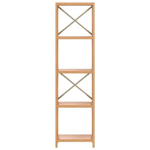 Reol med 5 hylder 40x30x146 cm massivt egetræ