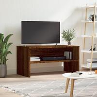 Tv-bord 80x40x40 cm konstrueret træ brun egetræsfarve