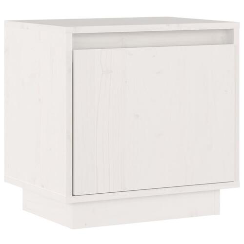Sengebord 40x30x40 cm massivt fyrretræ hvid