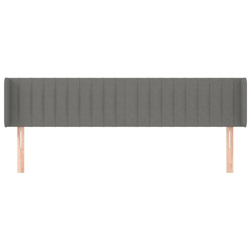 Sengegavl med kanter 183x16x78/88 cm stof mørkegrå
