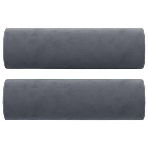 Pyntepuder 2 stk. Ø15x50 cm velour mørkegrå