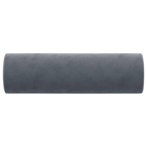 Pyntepuder 2 stk. Ø15x50 cm velour mørkegrå