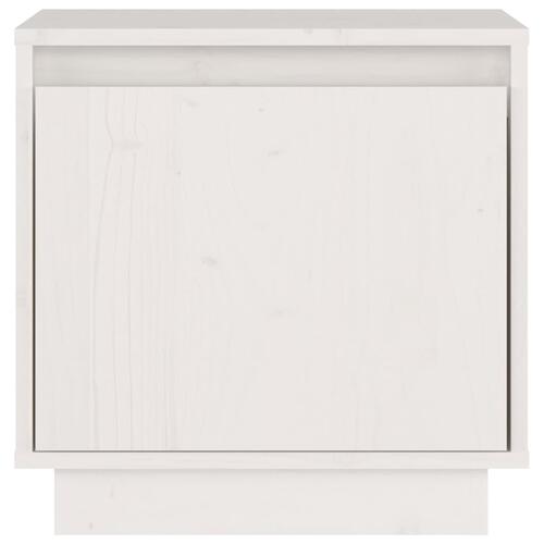Sengebord 40x30x40 cm massivt fyrretræ hvid