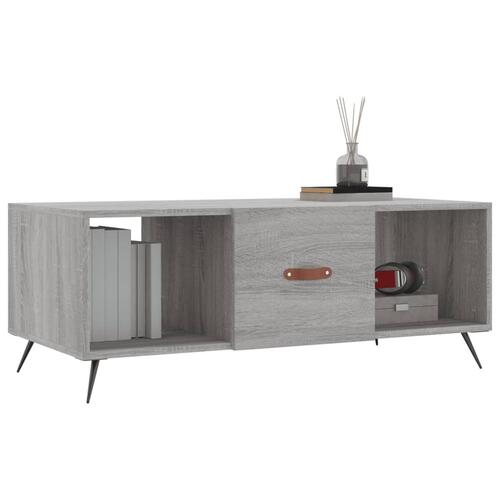 Sofabord 102x50x40 cm konstrueret træ grå sonoma-eg