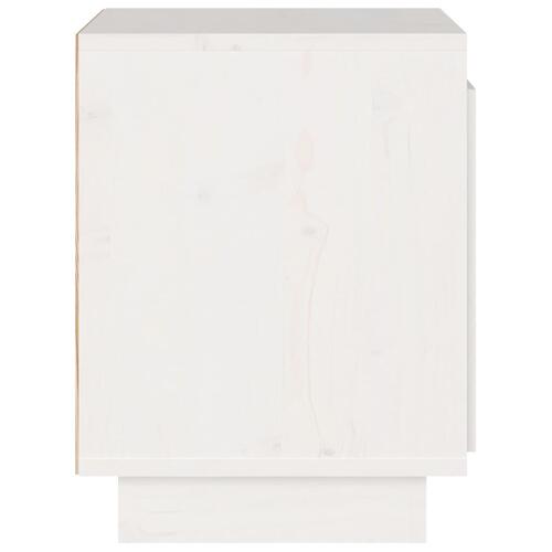Sengebord 40x30x40 cm massivt fyrretræ hvid