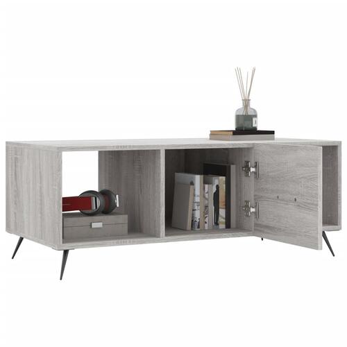 Sofabord 102x50x40 cm konstrueret træ grå sonoma-eg