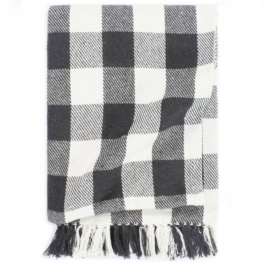 Plaid 160 x 210 cm ternet bomuld antracitgrå