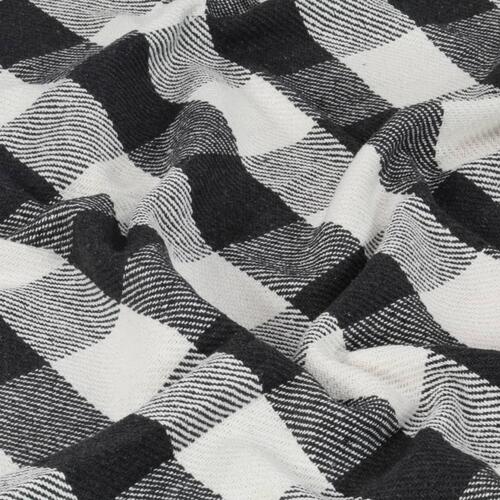 Plaid 160 x 210 cm ternet bomuld antracitgrå