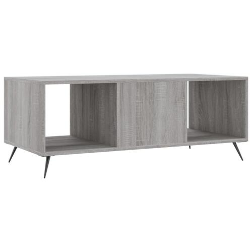 Sofabord 102x50x40 cm konstrueret træ grå sonoma-eg