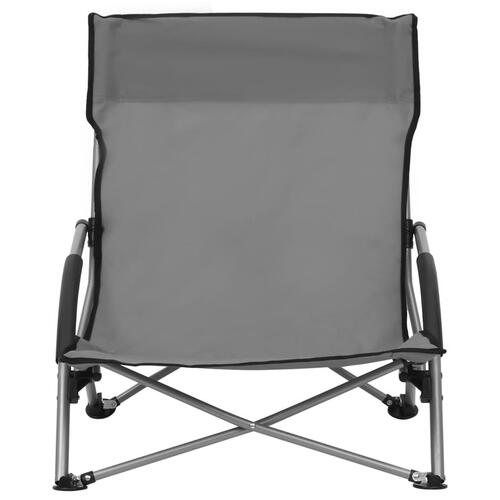 Foldbare strandstole 2 stk. stof grå