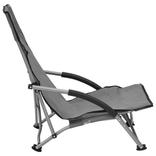 Foldbare strandstole 2 stk. stof grå