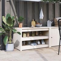 Udendørs køkkenskab 106x55x64 cm massivt fyrretræ hvid