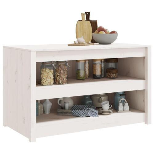 Udendørs køkkenskab 106x55x64 cm massivt fyrretræ hvid