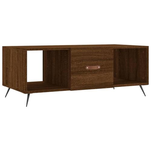 Sofabord 102x50x40 cm konstrueret træ brun egetræsfarve