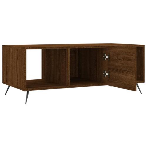 Sofabord 102x50x40 cm konstrueret træ brun egetræsfarve