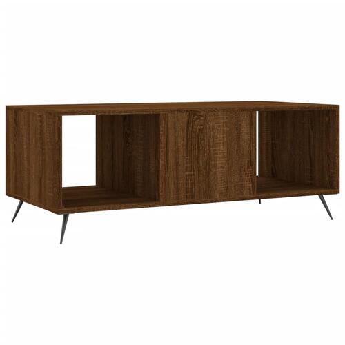 Sofabord 102x50x40 cm konstrueret træ brun egetræsfarve