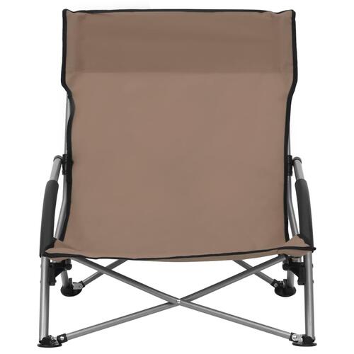 Foldbare strandstole 2 stk. stof gråbrun