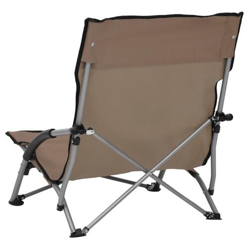Foldbare strandstole 2 stk. stof gråbrun