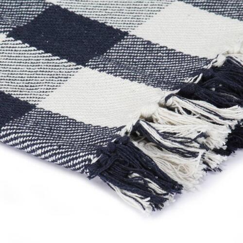 Plaid 160 x 210 cm ternet bomuld marineblå