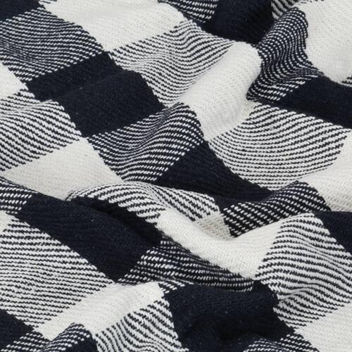 Plaid 160 x 210 cm ternet bomuld marineblå