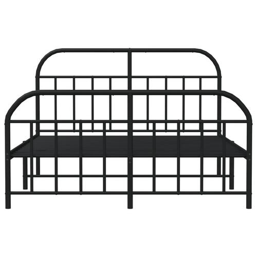 Sengeramme med sengegavl og fodgærde 140x200 cm metal sort