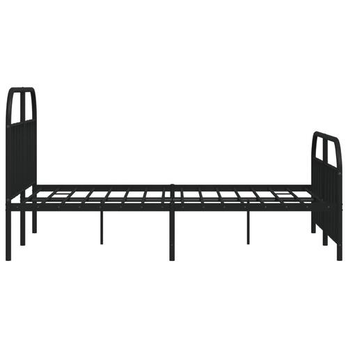 Sengeramme med sengegavl og fodgærde 140x200 cm metal sort