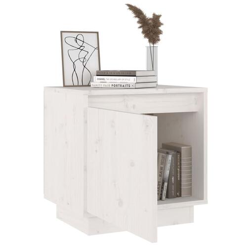 Sengeborde 2 stk. 40x30x40 cm massivt fyrretræ hvid