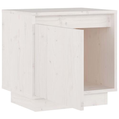 Sengeborde 2 stk. 40x30x40 cm massivt fyrretræ hvid