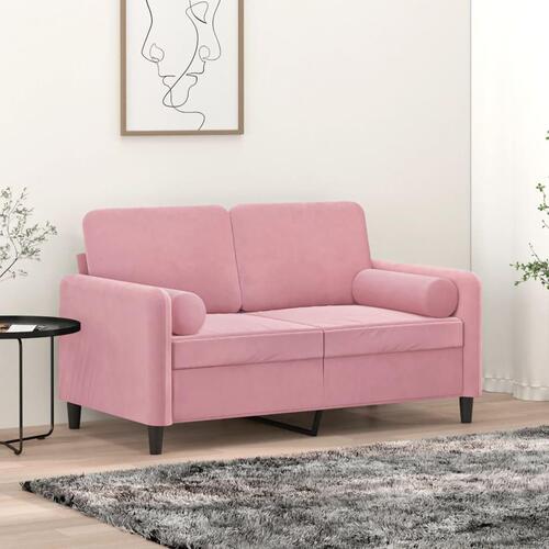 Pyntepuder 2 stk. Ø15x50 cm velour lyserød