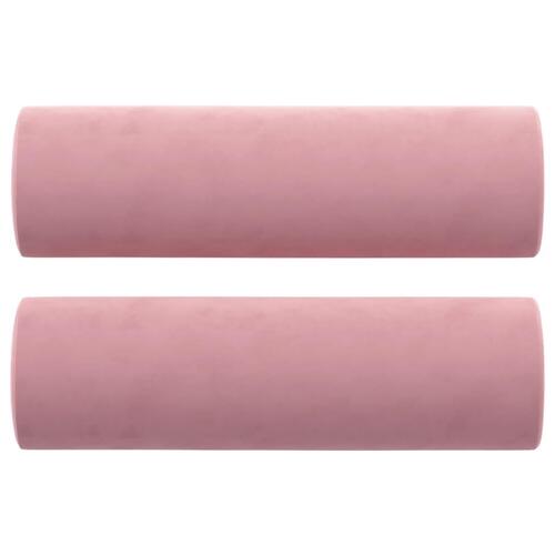 Pyntepuder 2 stk. Ø15x50 cm velour lyserød
