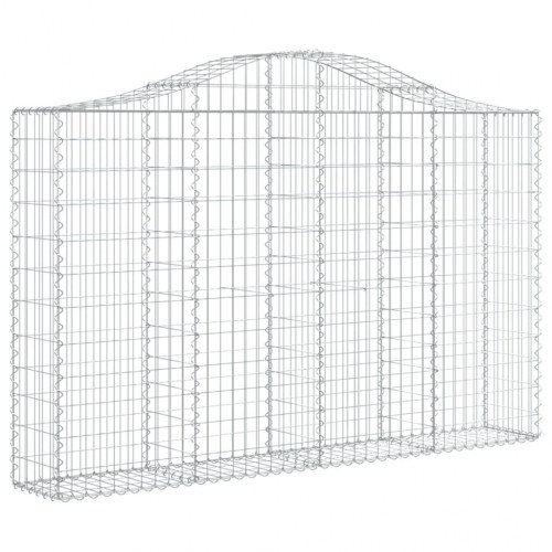 Buede gabionkurve 4 stk. 200x30x120/140 cm galvaniseret jern