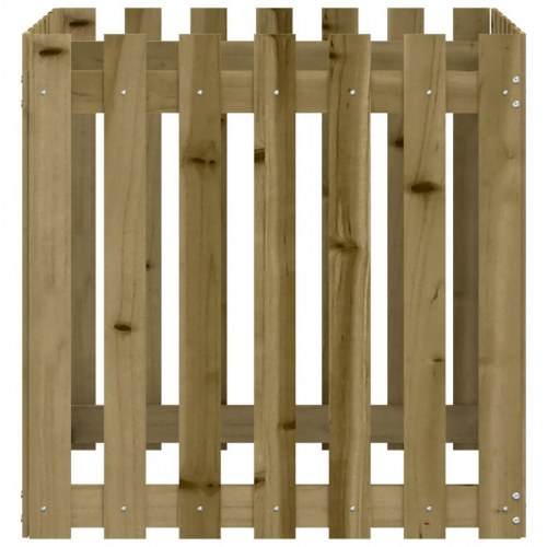 Plantekasse med stakitdesign 70 x 70 x 70 cm i imprægneret fyrretræ