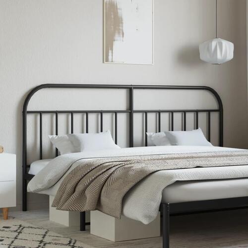 Sengegavl 193 cm metal sort