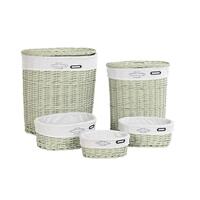 Set med kurve Grøn flet 51 x 37 x 56 cm (5 Dele)