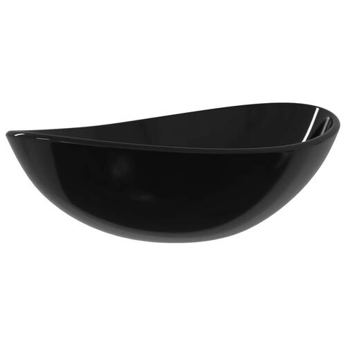 Håndvask 54,5x35x15,5 cm hærdet glas sort
