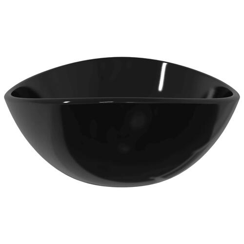 Håndvask 54,5x35x15,5 cm hærdet glas sort