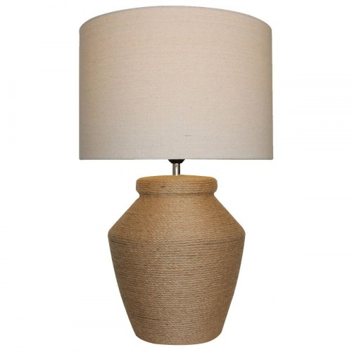 Bordlampe - brun/beige med tovsnor, E27, 25/50 W, 220 V