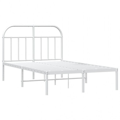 Sengeramme med sengegavl 120×190 cm - metal, hvid