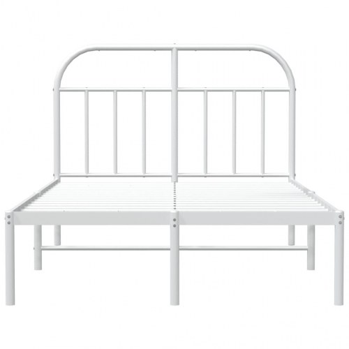 Sengeramme med sengegavl 120×190 cm - metal, hvid
