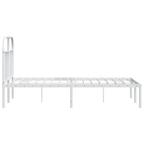 Sengeramme med sengegavl 120×190 cm - metal, hvid