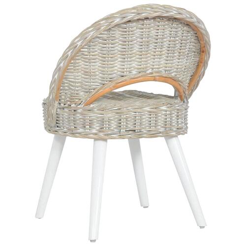 Lænestol kubu-rattan hvid
