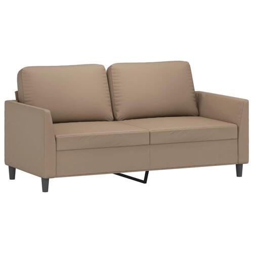 3 personers sofa med hynder kunstlæder cappuccinofarvet