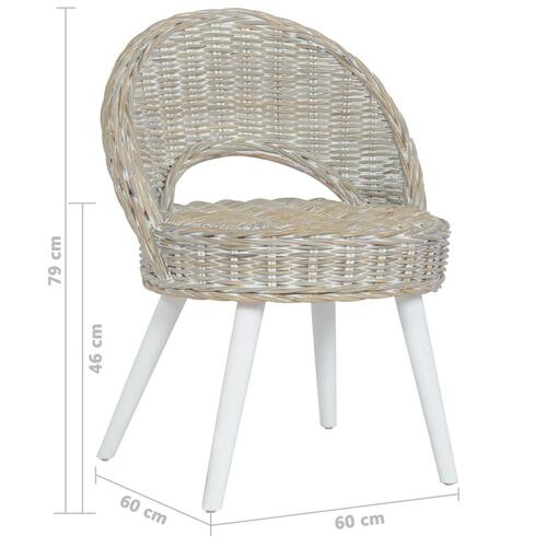 Lænestol kubu-rattan hvid