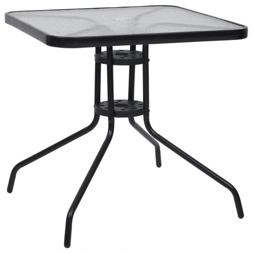 Havebord 70x70x70 cm stål sort
