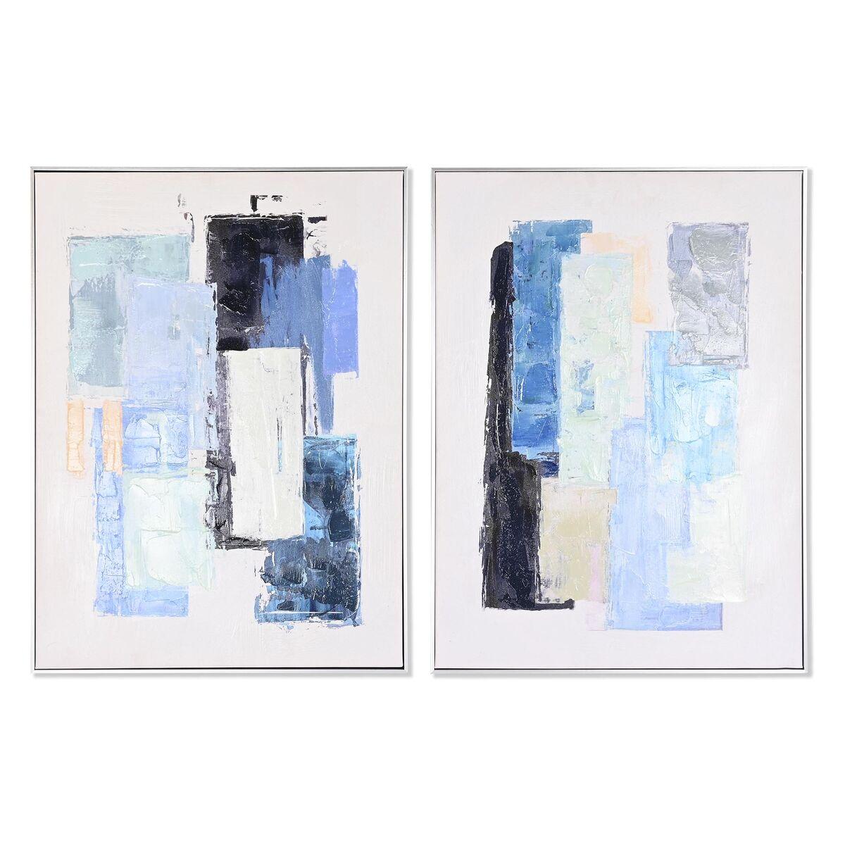 Lærredssæt - abstrakt vægkunst, blå nuancer, 60 × 80 cm