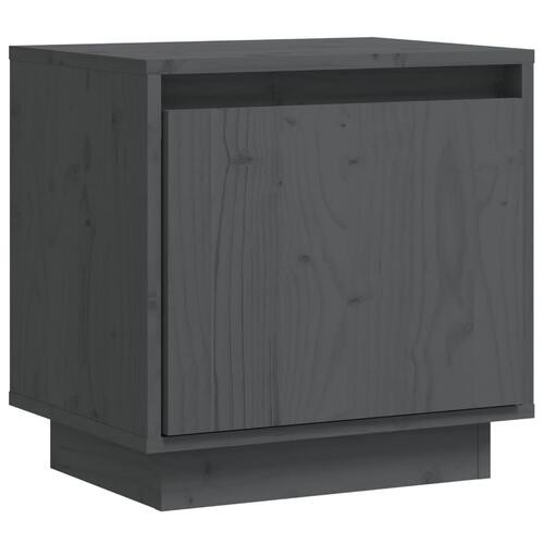 Sengebord 40x30x40 cm massivt fyrretræ grå