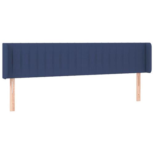 Sengegavl med kanter 183x16x78/88 cm stof blå